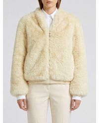 Frankie Shop - Senna Faux Fur Bomber Jacket With Zip Closure - Lyst