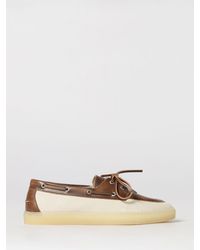 COPENHAGEN - Paia Leather And Cotton Canvas Boat Loafers - Lyst