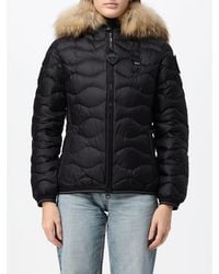 Blauer - Camelia Slim Fit Short Down Jacket With Shearling Hood - Lyst