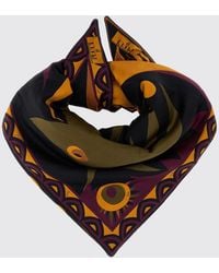 PUCCI - Triangular Silk Twill Foulard With Abstract Print And Logo - Lyst