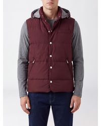 Brunello Cucinelli - Padded Nylon Vest With Removable Hood - Lyst