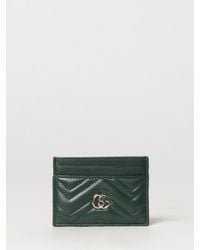 Gucci - Gg Marmont Quilted Chevron Nappa Leather Card Holder - Lyst