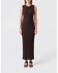 Atomo Factory - Off-The-Shoulder Ribbed-Knit Midi Dress - Lyst