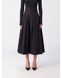 Elisabetta Franchi - High-Waisted Crêpe Full Midi Skirt - Lyst