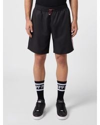 Philipp Plein - Jersey Jogging Shorts With Logo Bands And Drawstring - Lyst