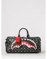 Sprayground - Checkered Saffiano Coated Cotton Duffle Bag With Logo - Lyst