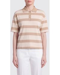 Max Mara - Striped Cotton Polo Shirt - Lyst