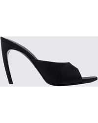 The Attico - Betta Satin Mules Sandals With A Curved High Heel And Open Toe - Lyst