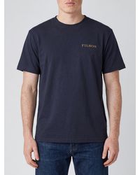 Filson - Crewneck Cotton T-Shirt With Front Contrast Logo - Lyst