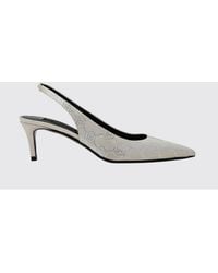 Philipp Plein - Satin Slingback Pumps With Hexagon Logo And Mid Heel - Lyst