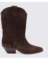 Isabel Marant - Duerto Calf-Height Suede Western Boots With Low Heel - Lyst