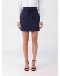 Twinset - High-Waisted Pencil Mini Skirt With Belt And Side Zip - Lyst