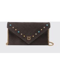 Pinko - Small Studded Suede Pouch Bag - Lyst