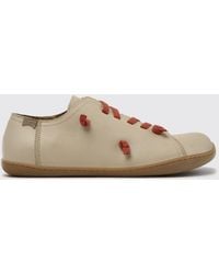 Camper - Twins Leather Slip-On Trainers With Embroidery And Elastic Laces - Lyst