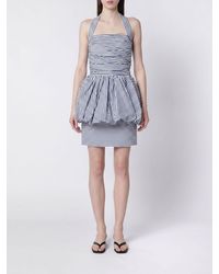 Patou - Striped Cotton Sheath Mini Dress With A Halter Neck - Lyst
