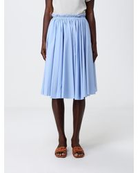 Ami Paris - Pleated Cotton Skirt - Lyst