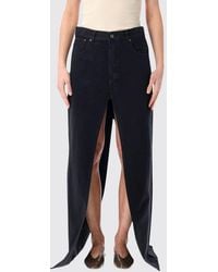 Haikure - Long Cotton Denim Skirt - Lyst