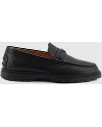 Tod's - Smooth Leather Penny Loafers With T Timeless Logo - Lyst