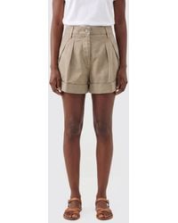 Aspesi - Mid-Rise Linen And Cotton-Blend Shorts With Cuffed Hems - Lyst