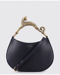 Lanvin - Small Hobo Cat Smooth Leather Bag With Sculptural Handle - Lyst