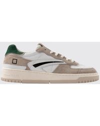 Date - Torneo Two-Tone Leather And Suede Low Top Trainers - Lyst