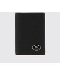 Burberry - Grained Calfskin Bifold Card Holder With Front Logo - Lyst