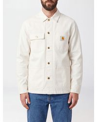 Carhartt - Og Michigan Cotton Shirt Jacket With Patch Pockets And Logo - Lyst
