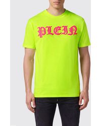 Philipp Plein - Gothic Cotton T-Shirt With Contrasting Logo Print On The Chest - Lyst