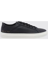 Common Projects - Achilles Grained Leather Low-Top Sneakers With Printed Logo - Lyst