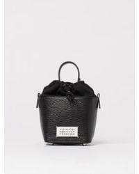 Maison Margiela - 5Ac Bucket Grained Leather And Canvas Bag - Lyst