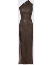 Rick Owens - One-Shoulder Asymmetrical Lambskin Long Dress - Lyst