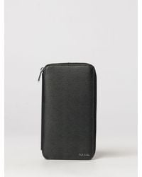 Paul Smith - Flat Leather Card Holder With Zip Closure - Lyst