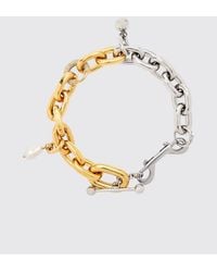 Rabanne - Xl Link Bicolor Brass Necklace With Charms - Lyst