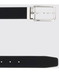 Montblanc - Sartorial Reversible Saffiano Leather Belt With Enameled Buckle - Lyst