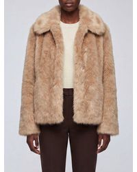 Max Mara - Alce Faux Fur Coat With Classic Collar - Lyst