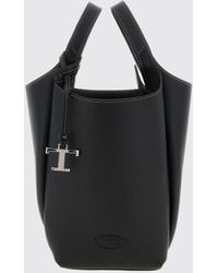 Tod's - Small Hammered Leather Bucket Bag With Removable Shoulder Strap - Lyst