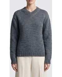 Jil Sander - Slim Fit Wool V-Neck Jumper With Dropped Shoulders - Lyst