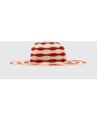 Fendi - Striped Wide-Brimmed Crochet Hat - Lyst