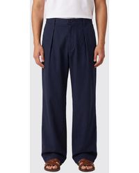 Giorgio Armani - Wide Leg Linen Blend Trousers - Lyst