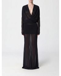 Entire studios - Long Slim Fit Wrap Evening Gown With Back Slit - Lyst