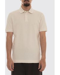 BOSS - Jacquard Cotton Knit Polo Shirt With Ribbed Collar - Lyst