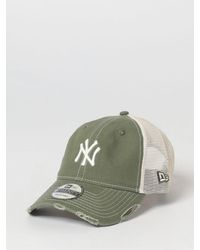KTZ - 9Forty Ny Yankees Distressed Cotton And Mesh Nylon Cap With Embroidered Logo - Lyst