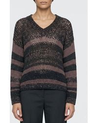 Roberto Collina - Striped Cotton V-Neck Sweater - Lyst