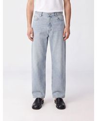 A.P.C. - Vaqueros Aaron De Pernera Ancha En Denim De Algodón Con Talle Medio - Lyst