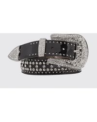 Philipp Plein - Patent Leather Belt With Studs And Crystals - Lyst