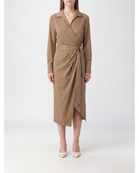 Max Mara - Cotton Blend Midi Wrap Dress - Lyst