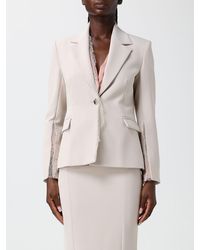 Hanita - Single-Breasted Polyester Blazer With Lace Inserts And V-Revers - Lyst