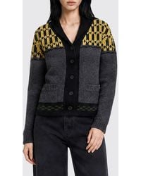 Marni - Check Pattern Wool Cardigan With Shawl Collar - Lyst