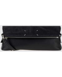 Maison Margiela - 5Ac Calfskin And Suede Clutch With Shoulder Strap - Lyst