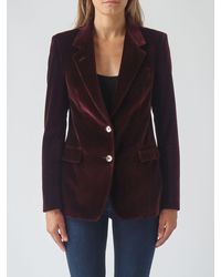 Tagliatore - Blazer De Un Botón De Terciopelo De Algodón Con Solapas De Pico - Lyst